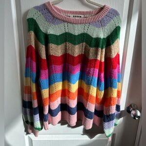 Boden Colorful Striped Crew Neck Sweater